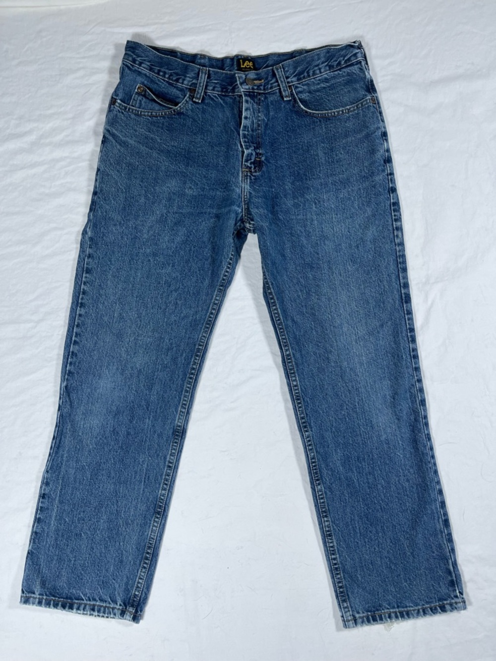 Lee Relaxed Fit Men's Classic Blue Straight-Leg Jeans 34X29